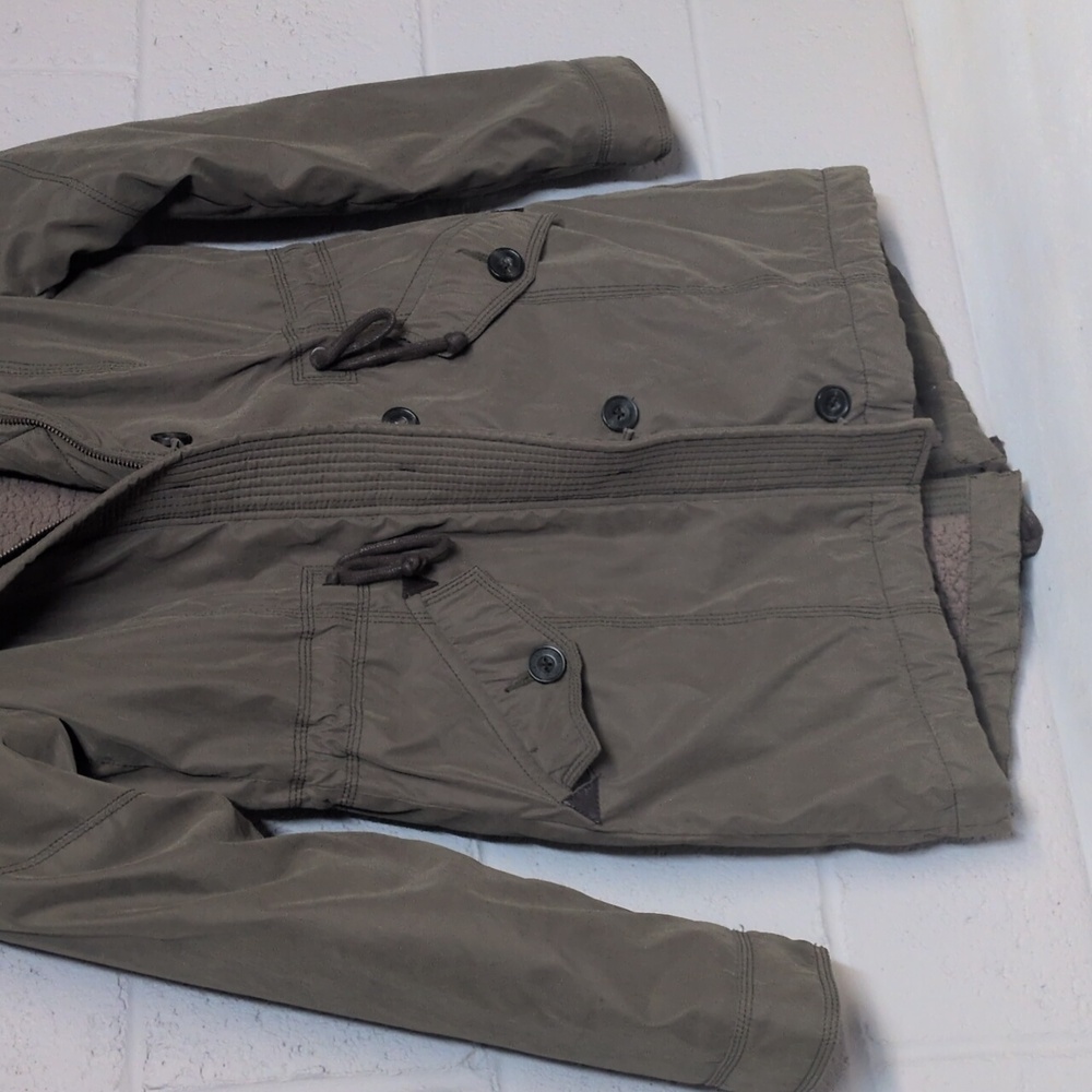 Abercrombie & Fitch Olive Hooded Utility Parka, Size Small, EUC, Y2K, Vintage - Picture 7 of 12